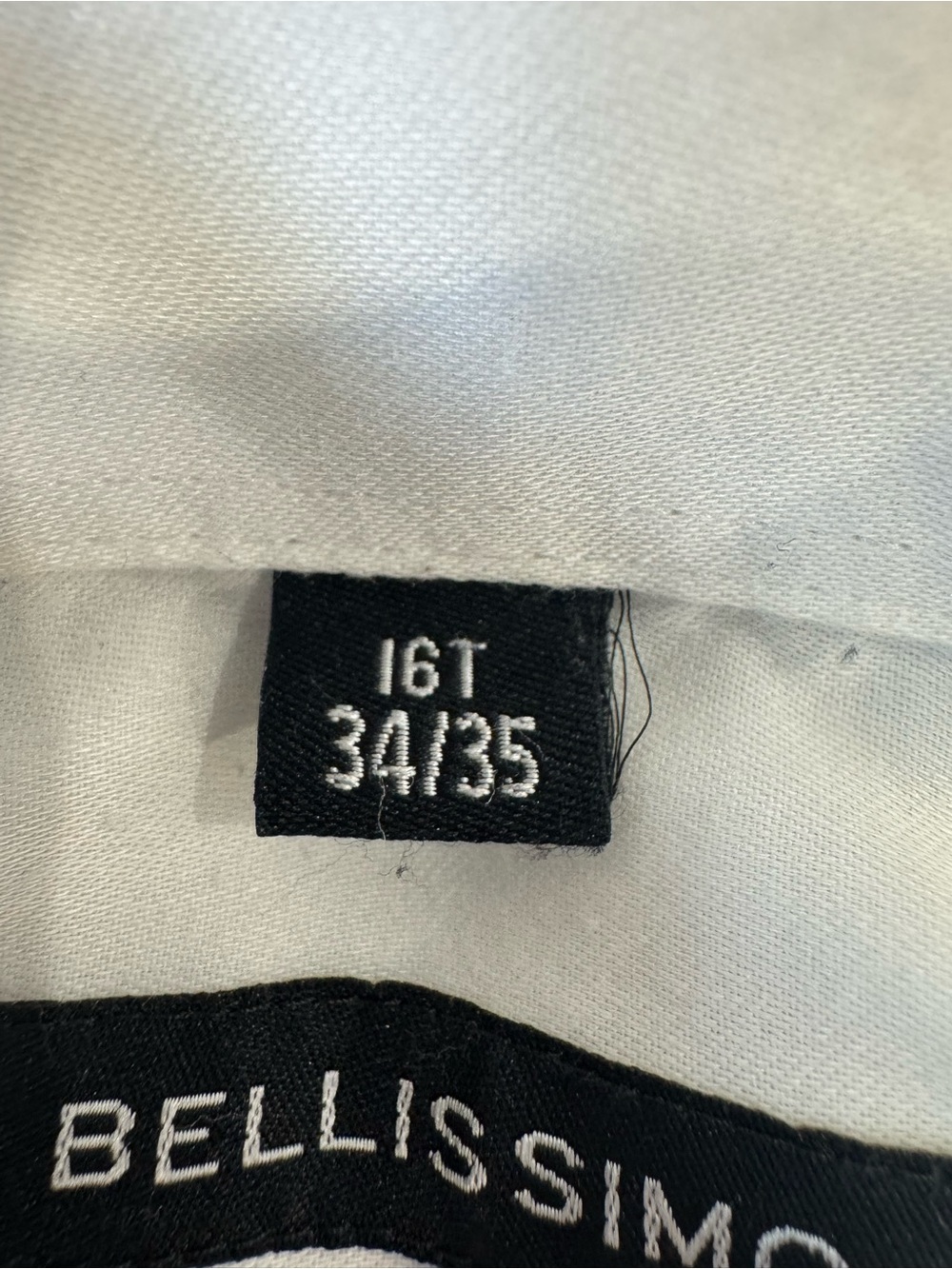 Bellissimo Wrinkle Free Slim Fit Dress Shirt White Size 16 34/35 Cotton Blend - Picture 4 of 12
